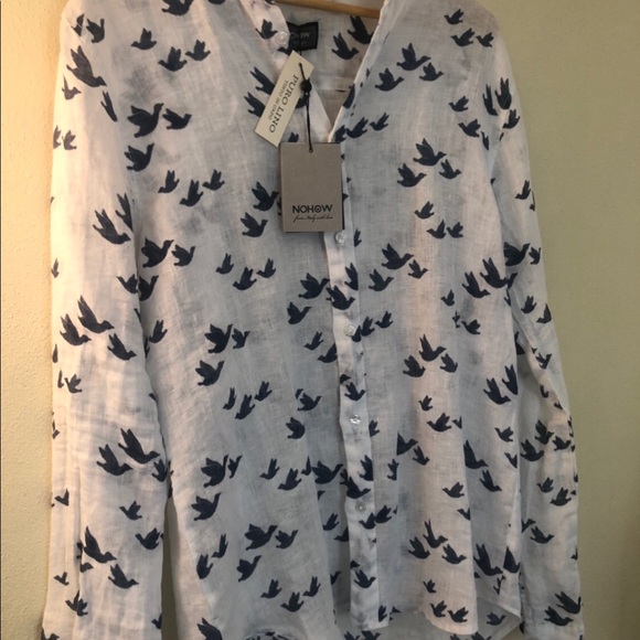 NoHow XL White Duck Shirt [NWT] Italian Fashion - Picture 6 of 8